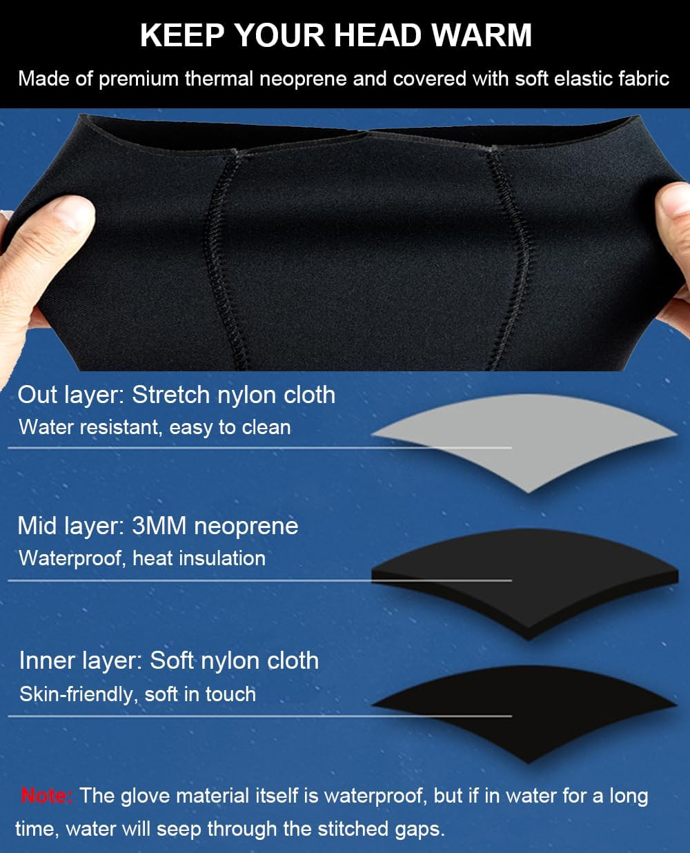 Diving caps for men and women, sun-protective diving caps, winter swimming warmers, diving caps