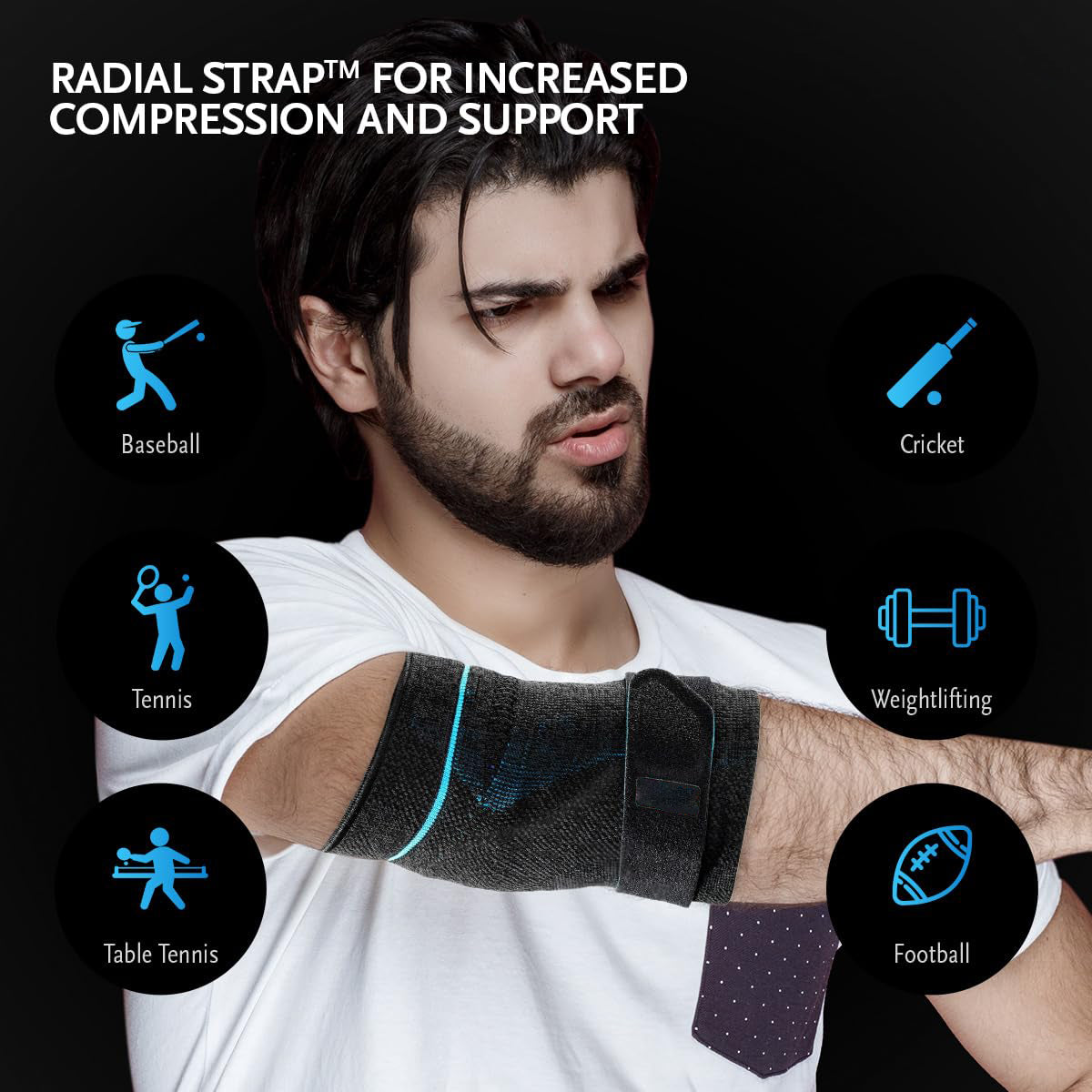 Professional 3D compression elbow brace factory new elastic support for men and women tennis elbow support gym exercise