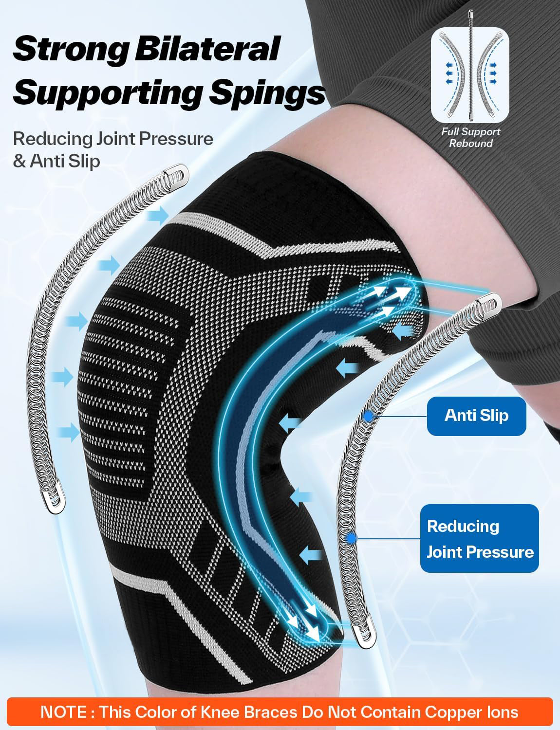 Customized knee support sleeve with multi-color nylon elastic brace for running fitness compression knee band side stabilizer