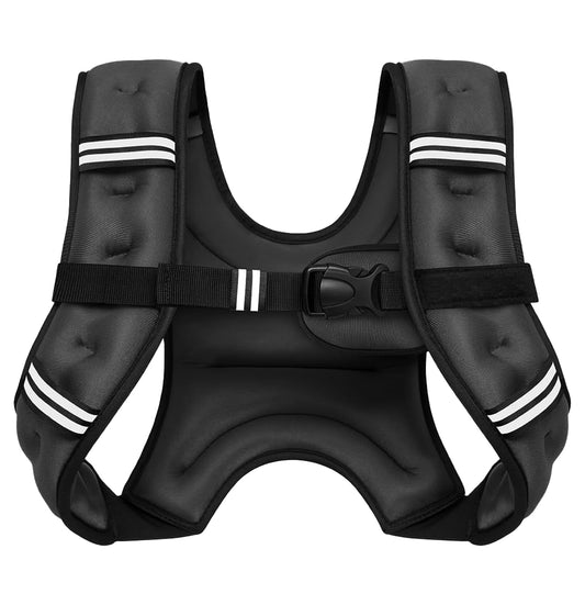 Customisable 5/10/12/15/20/25/30LB strength training adjustable running weight vest with male/female pockets