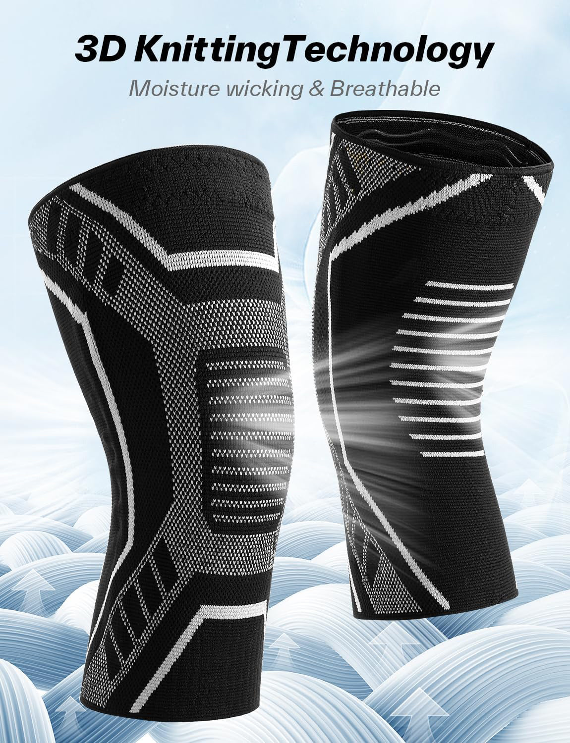 Customized knee support sleeve with multi-color nylon elastic brace for running fitness compression knee band side stabilizer