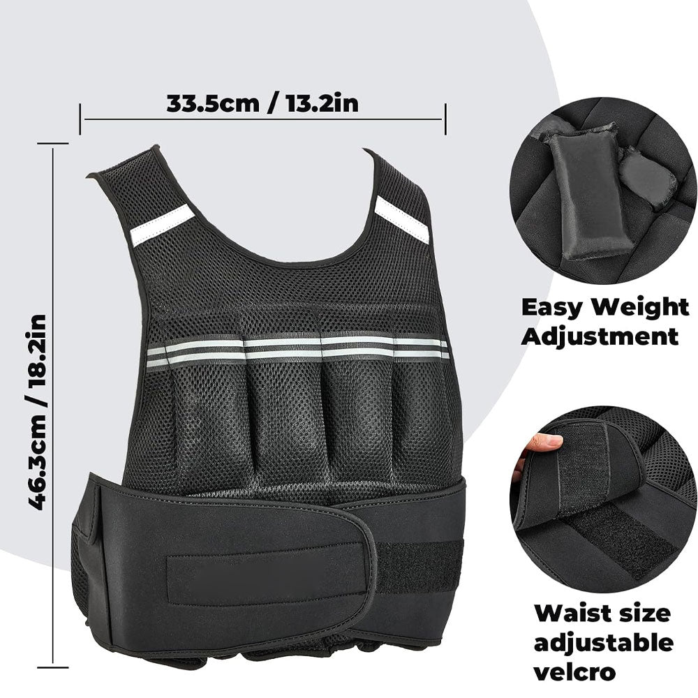 A high quality weighted vest for aerobic running and strength training in the gym