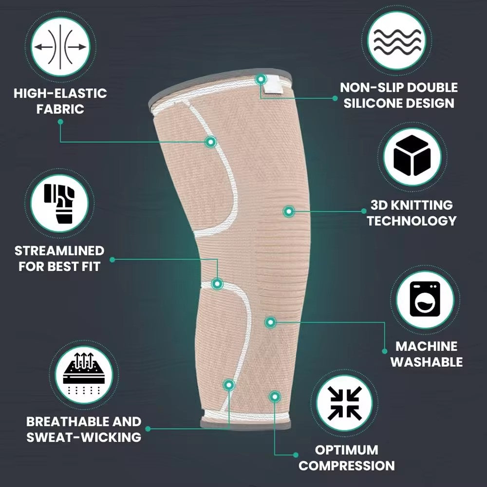 Customized elastic nylon sports support soft outdoor sports protector soccer basketball knee brace