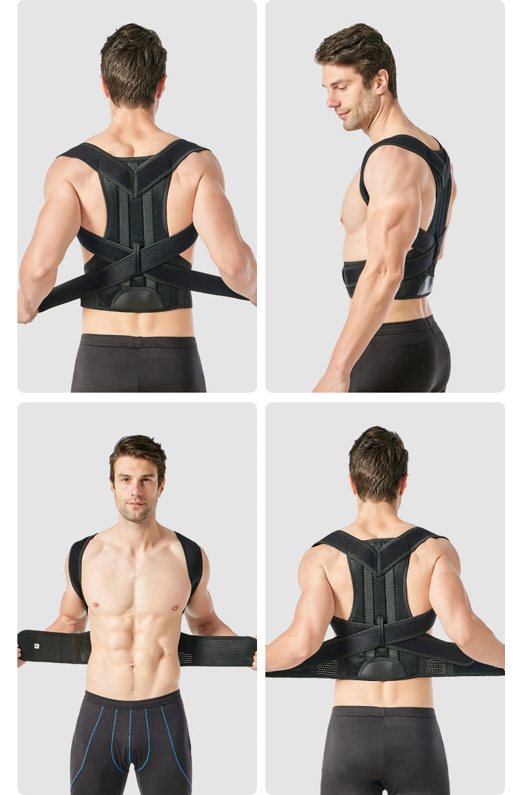 Breathable adjustable back support waist support back shoulder support posture corrector men's and women's vest belt