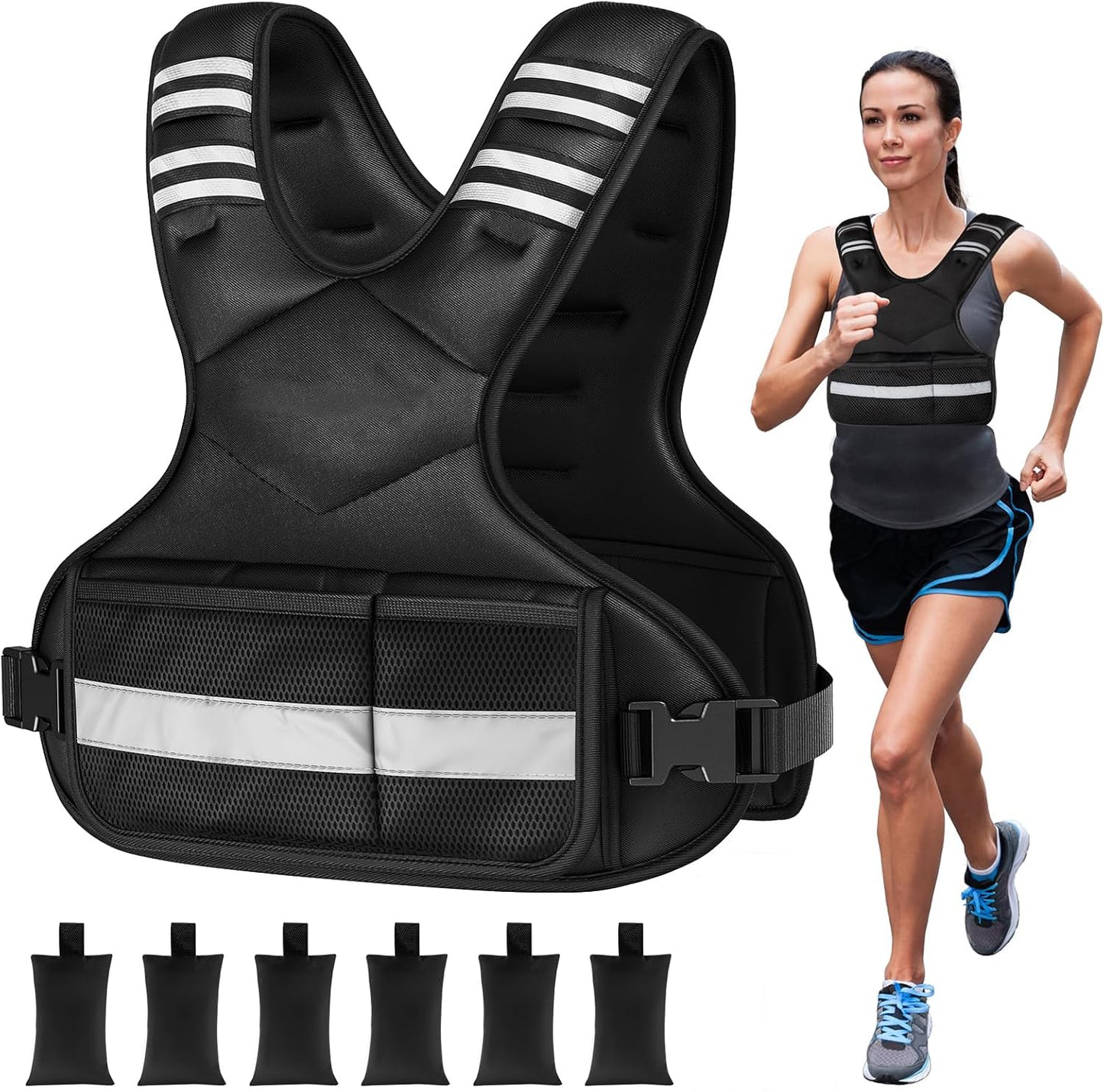 Adjustable men's and women's weight-bearing vests for indoor and outdoor sports
