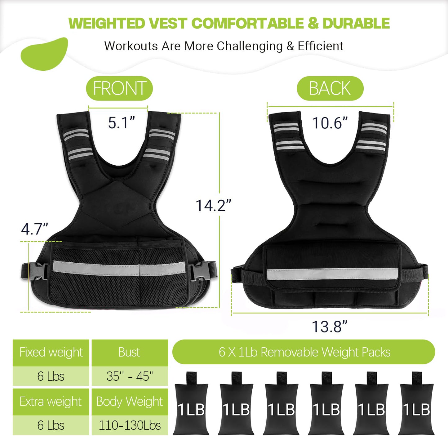 Adjustable men's and women's weight-bearing vests for indoor and outdoor sports