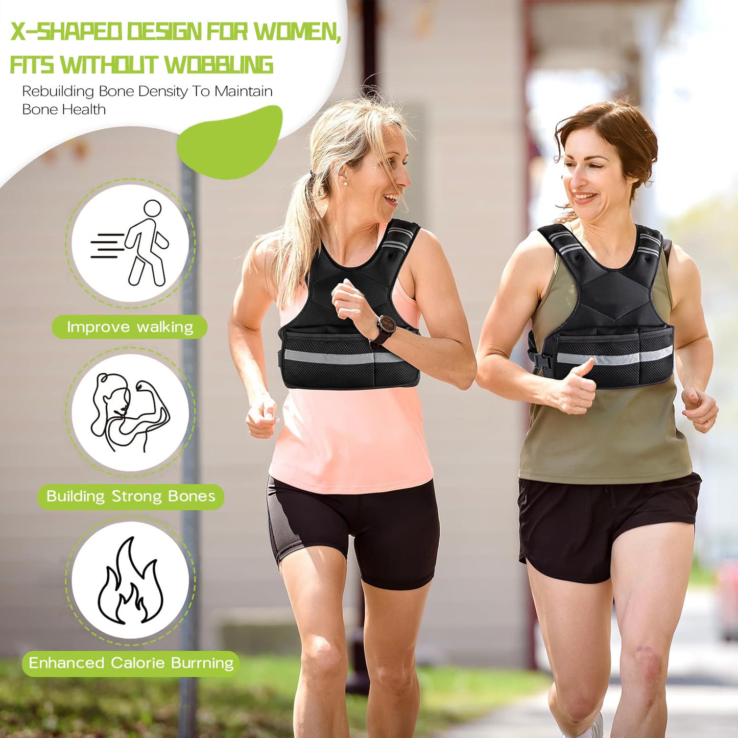 Adjustable men's and women's weight-bearing vests for indoor and outdoor sports
