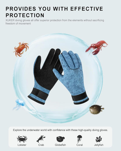 Customized logo waterproof elastic diving gloves 3mm chloroprene sailing snorkeling diving gloves
