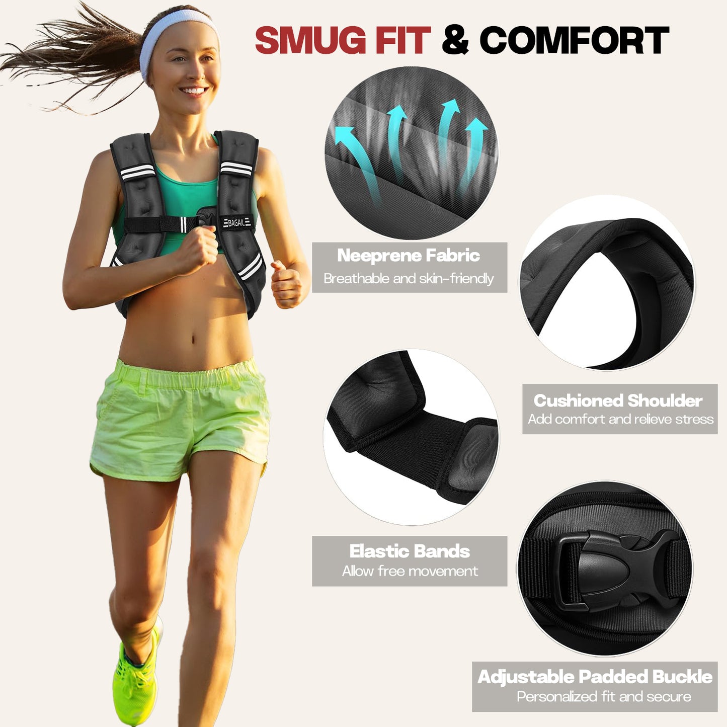 Customisable 5/10/12/15/20/25/30LB strength training adjustable running weight vest with male/female pockets