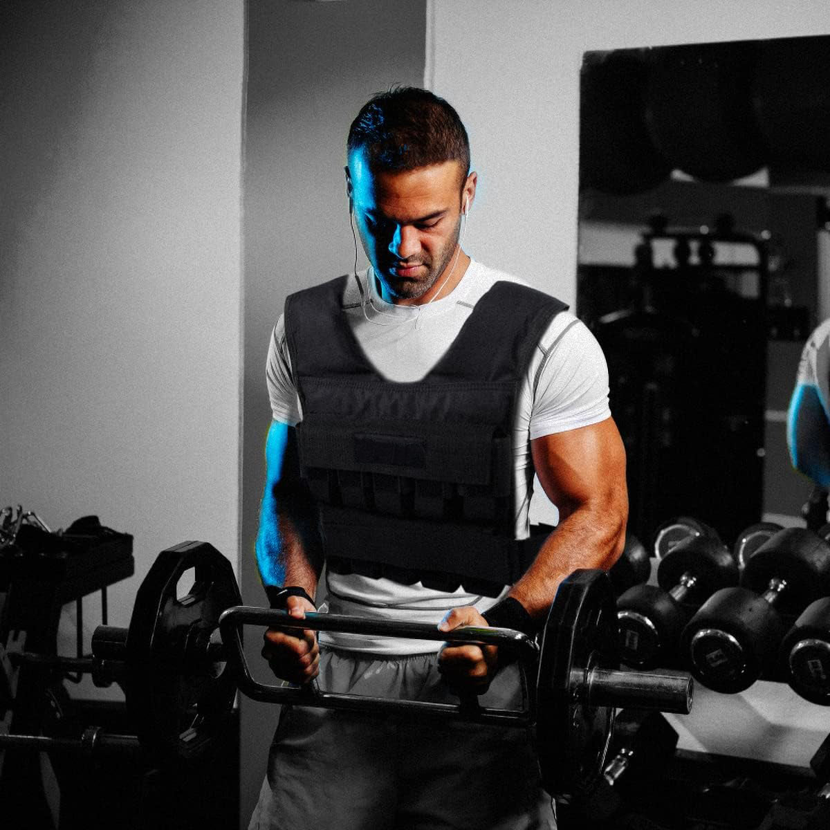Chloroprene endurance training vest with adjustable 5/10/15/20/25/30-pound load capacity, designed for bodyweight resistance training.