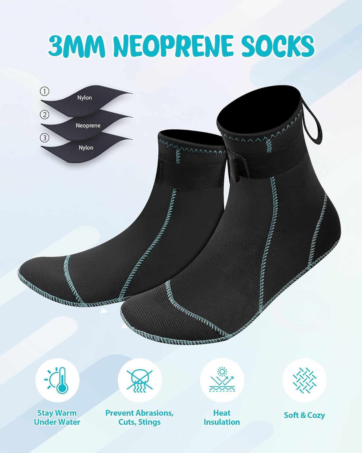 Outdoor beach soccer volleyball socks scuba diving neoprene diving socks for snorkeling free diving