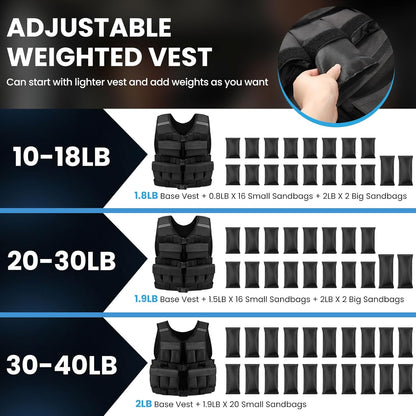Premium weighted vest adjustable for 10kg weight used for strength training