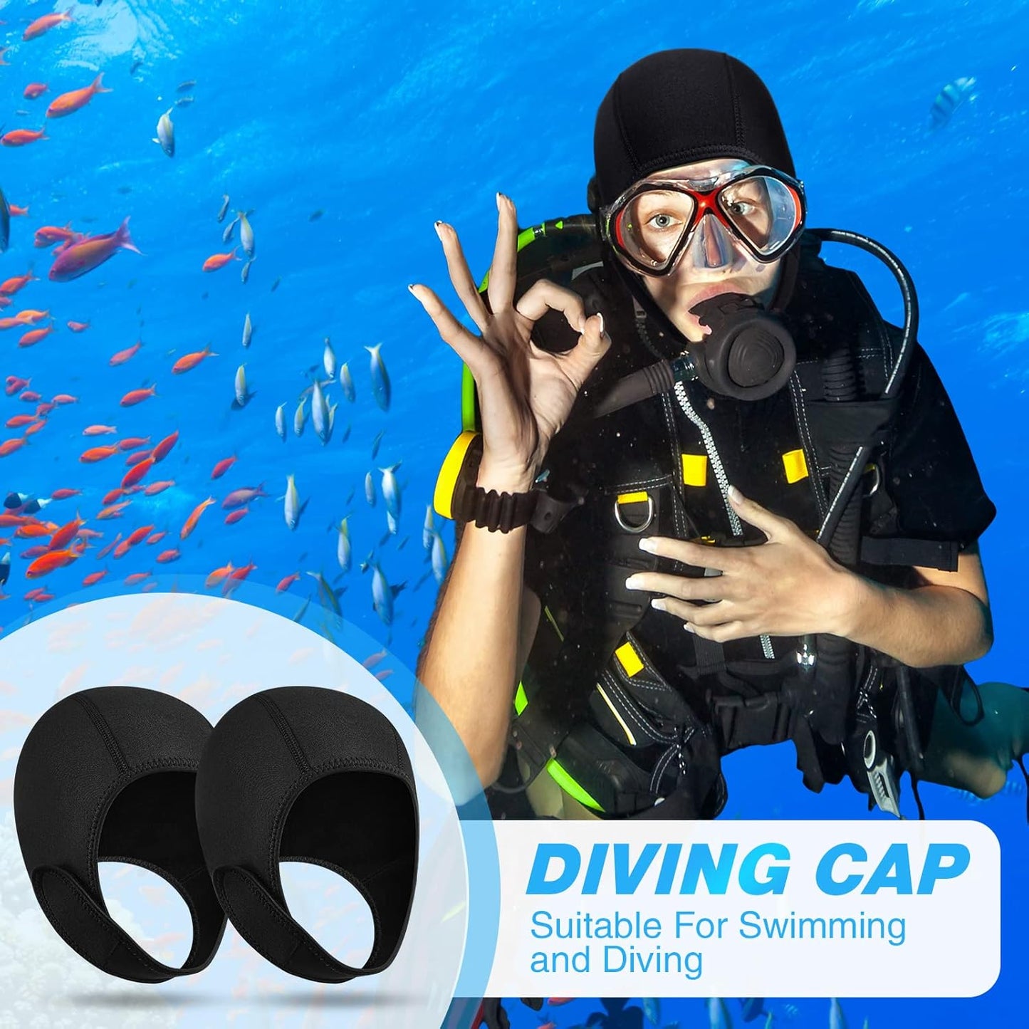 Customized 3mm surfing and diving swimming diving cap