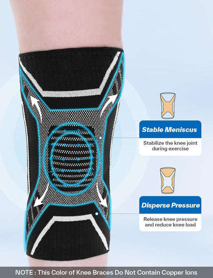 Customized knee support sleeve with multi-color nylon elastic brace for running fitness compression knee band side stabilizer
