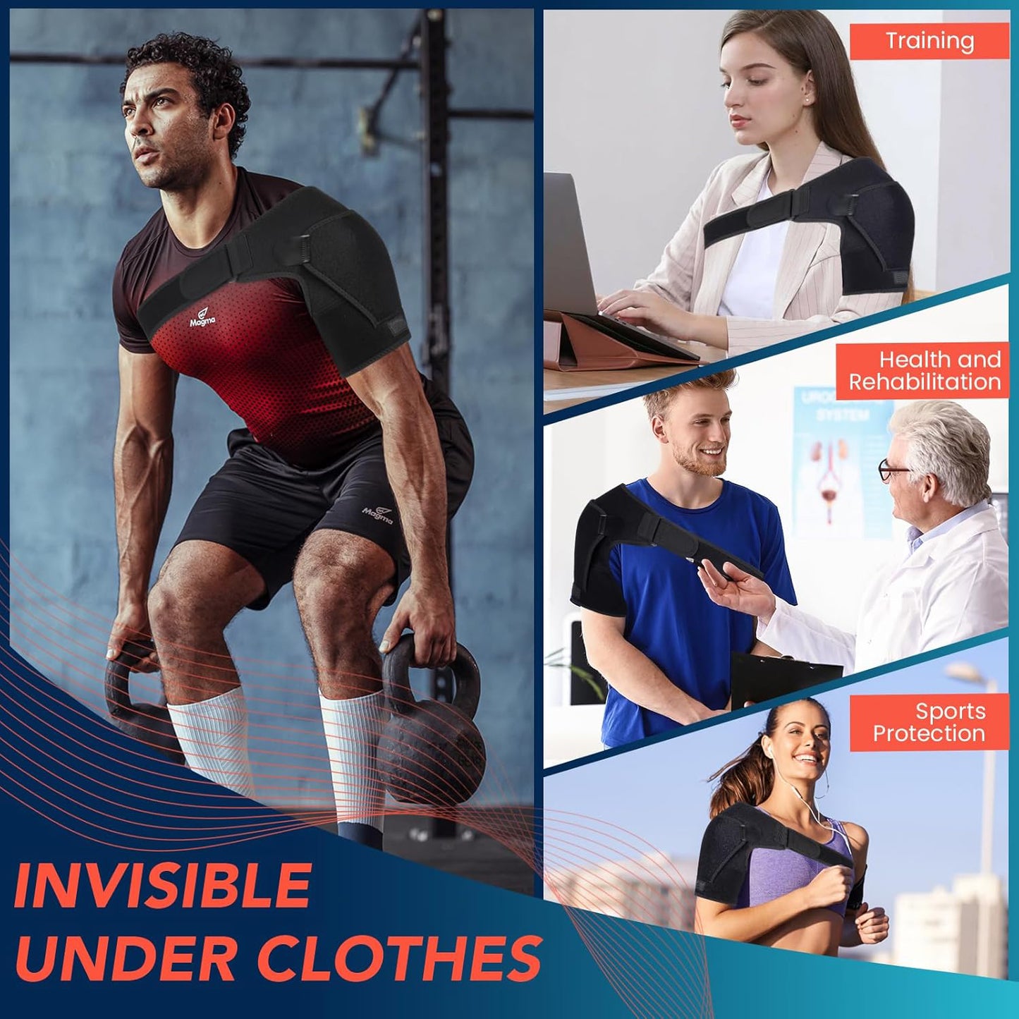 Shoulder support bracket chloroprene protective shoulder sports mat
