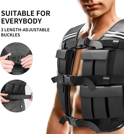 Fitness weightlifting vest running exercise walking boxing strength training home fitness equipment adjustable for men and women