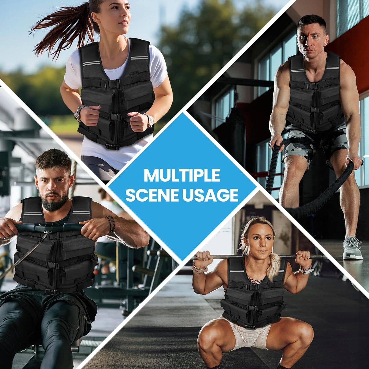 Premium weighted vest adjustable for 10kg weight used for strength training