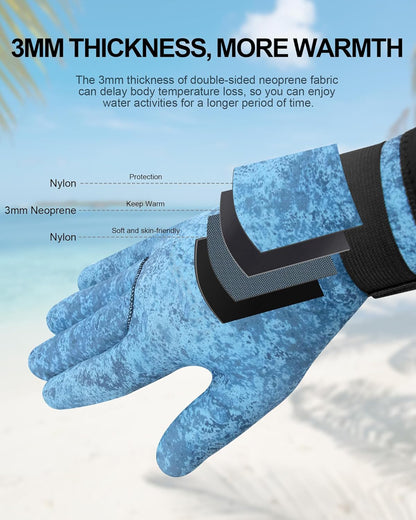 Customized logo waterproof elastic diving gloves 3mm chloroprene sailing snorkeling diving gloves