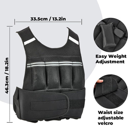 A high quality weighted vest for aerobic running and strength training in the gym