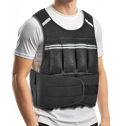 A high quality weighted vest for aerobic running and strength training in the gym