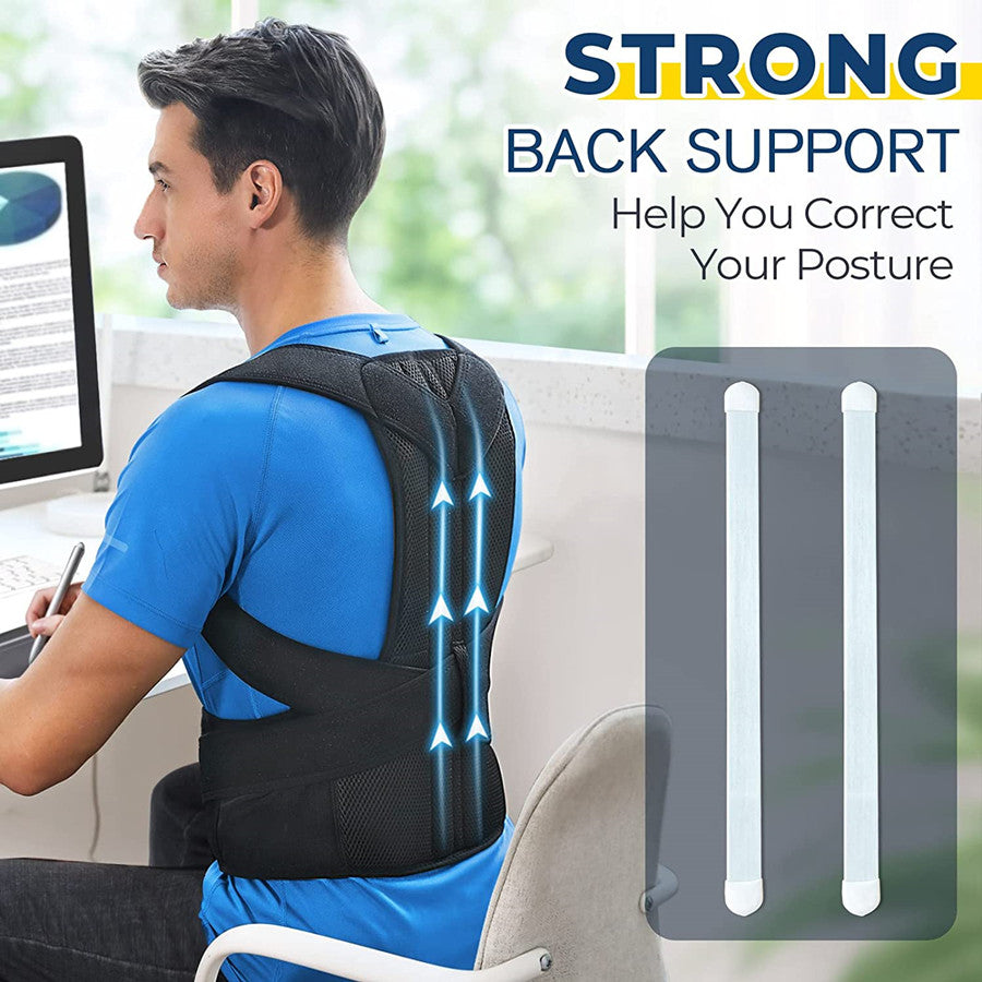 Breathable adjustable back support waist support back shoulder support posture corrector men's and women's vest belt