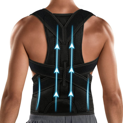 Breathable adjustable back support waist support back shoulder support posture corrector men's and women's vest belt